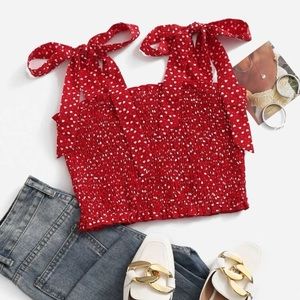 Red Heart Printed Tank
